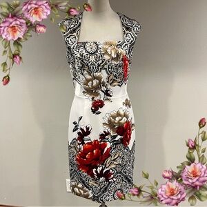 White House Black Market Floral sleeveless mini Dress size 6